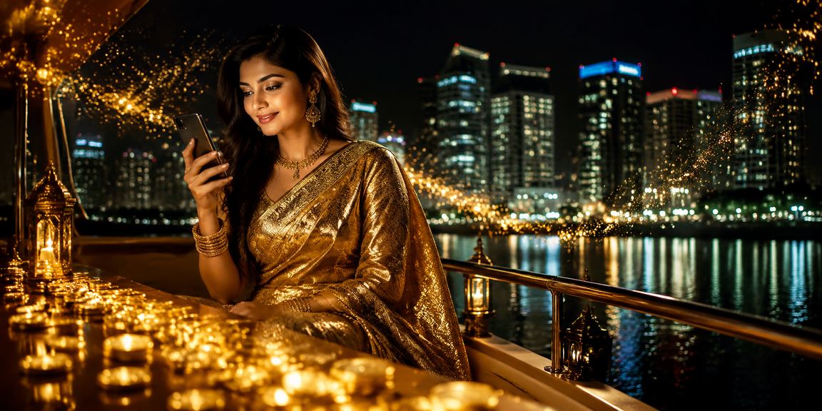 ঢাকায় মোবাইলে ক্যাসিনো ভাউচার রিডিম করছেন একজন বাংলাদেশি নারী